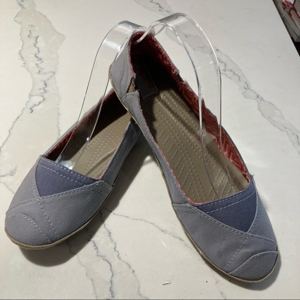 CROCS Sz 9 Angeline Fabric Colour Block Comfort Ballet Flat Slip On Shoes NWT